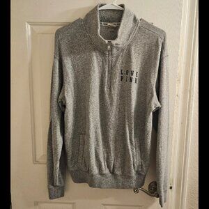 Pink Grey Half Zip Baggy Fit Size S